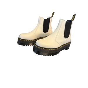 Dr. Martens Unisex 2976‎ Chelsea Boot White Platform Sole Size 6/7